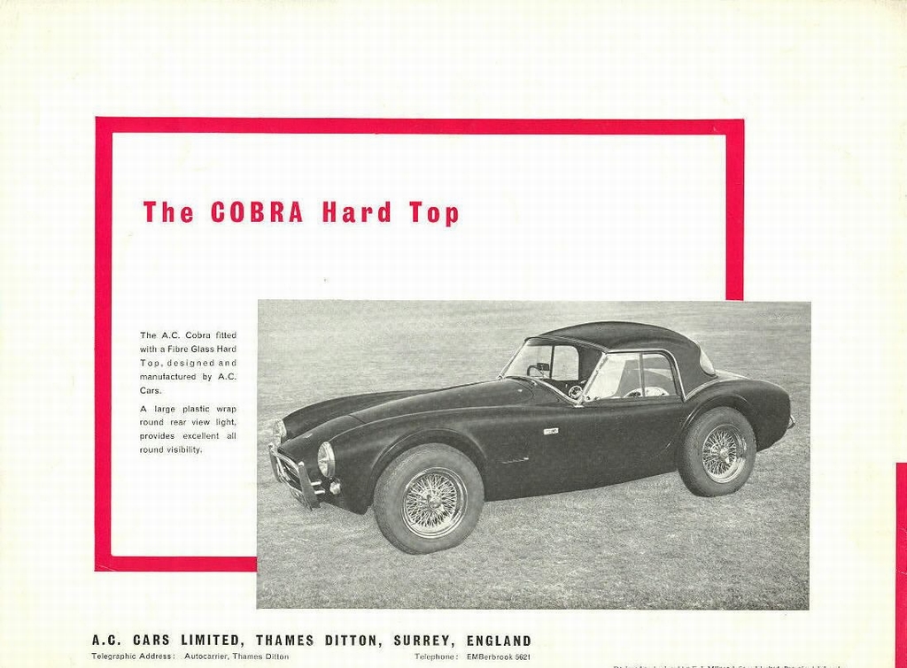 1953 AC Cobra Brochure Page 3